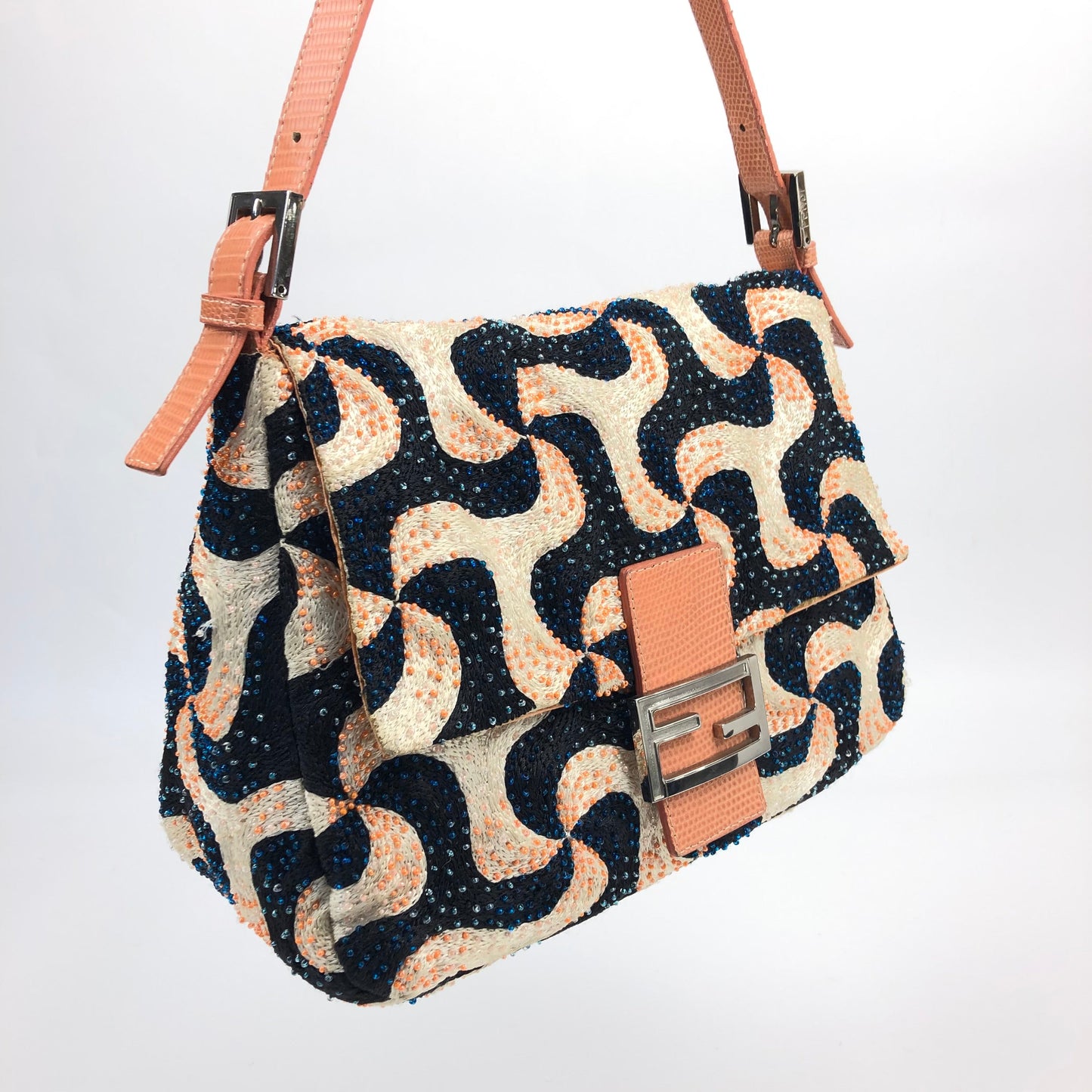 FENDI BEADED SWIRL MAMA BAGUETTE BAG