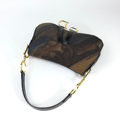 CHRISTIAN DIOR WATER COLOUR DOUBLE SADDLE BAG