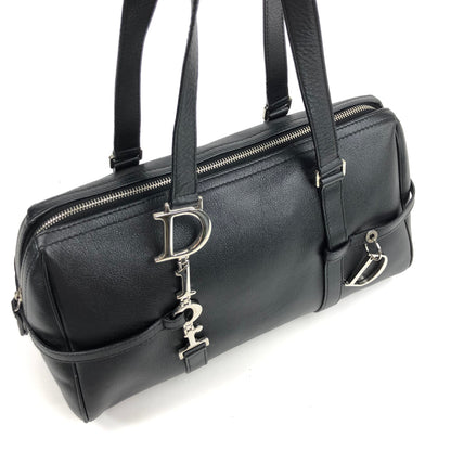 CHRISTIAN DIOR LEATHER BAG WITH SILVER HARDWARE
