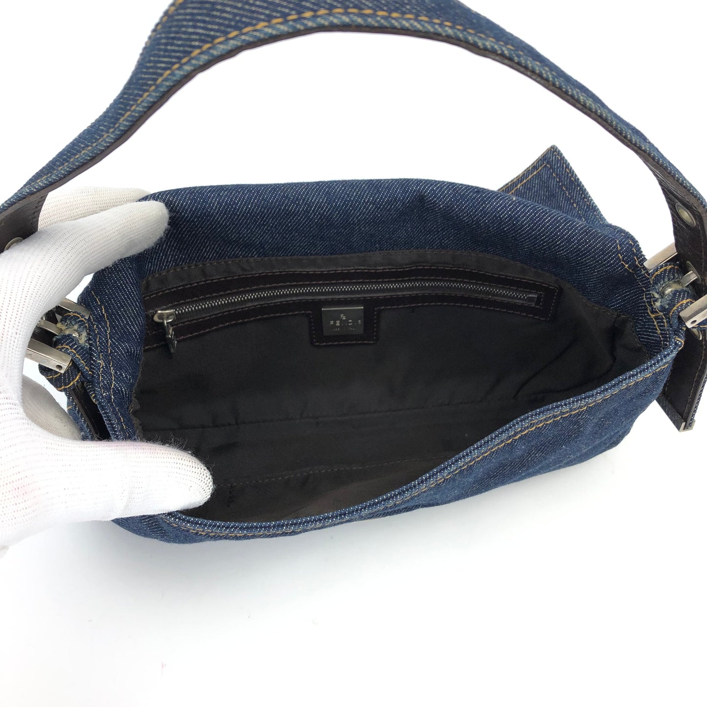 FENDI DENIM BAGUETTE BAG