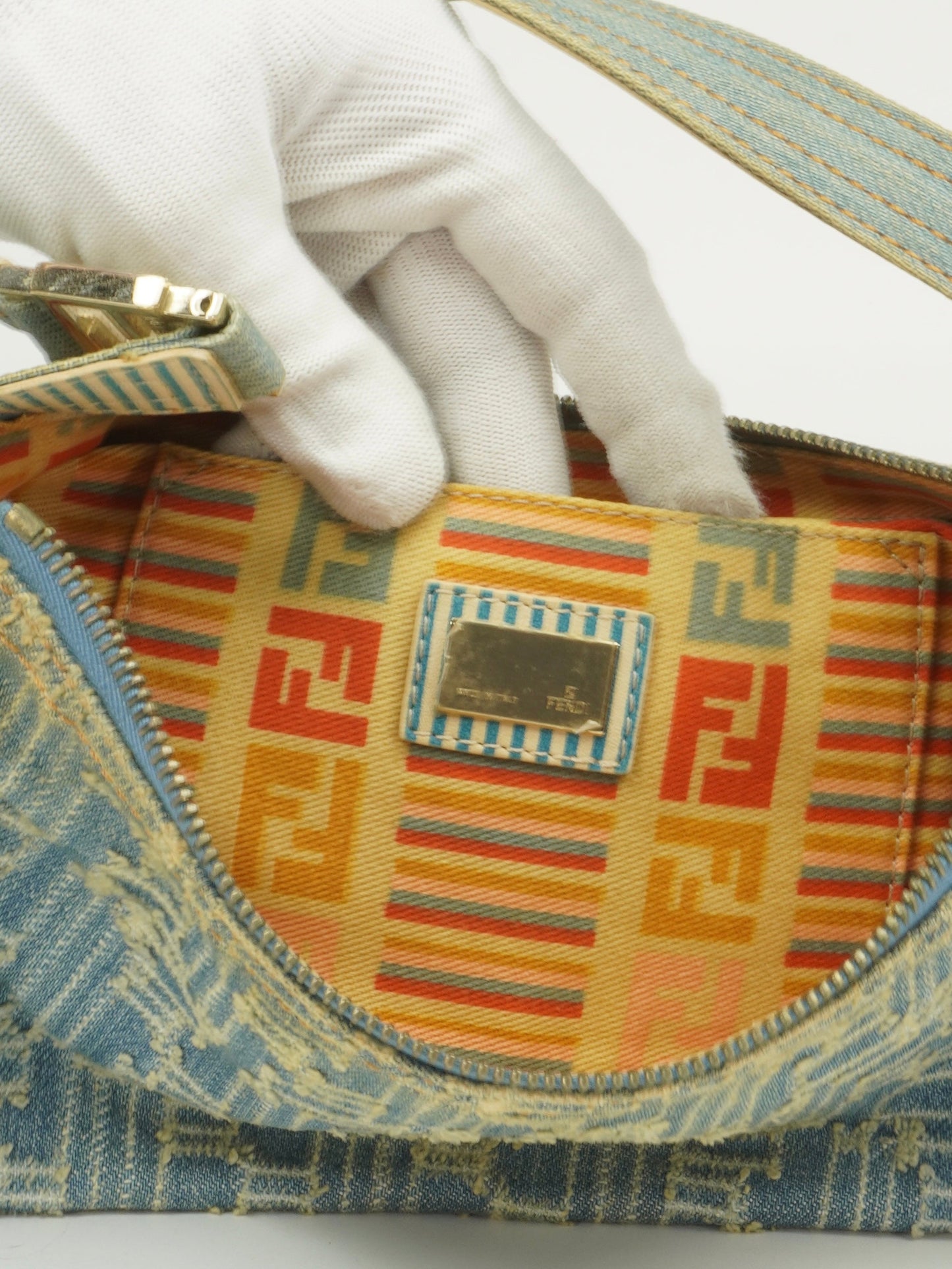 FENDI DENIM ZUCCA SHOULDER BAG