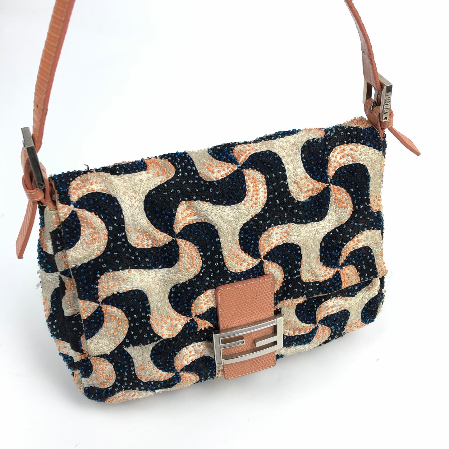 FENDI BEADED SWIRL MAMA BAGUETTE BAG