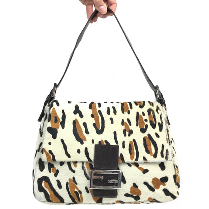 FENDI CALF HAIR MAMA BAGUETTE BAG
