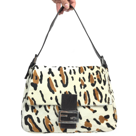 FENDI CALF HAIR MAMA BAGUETTE BAG