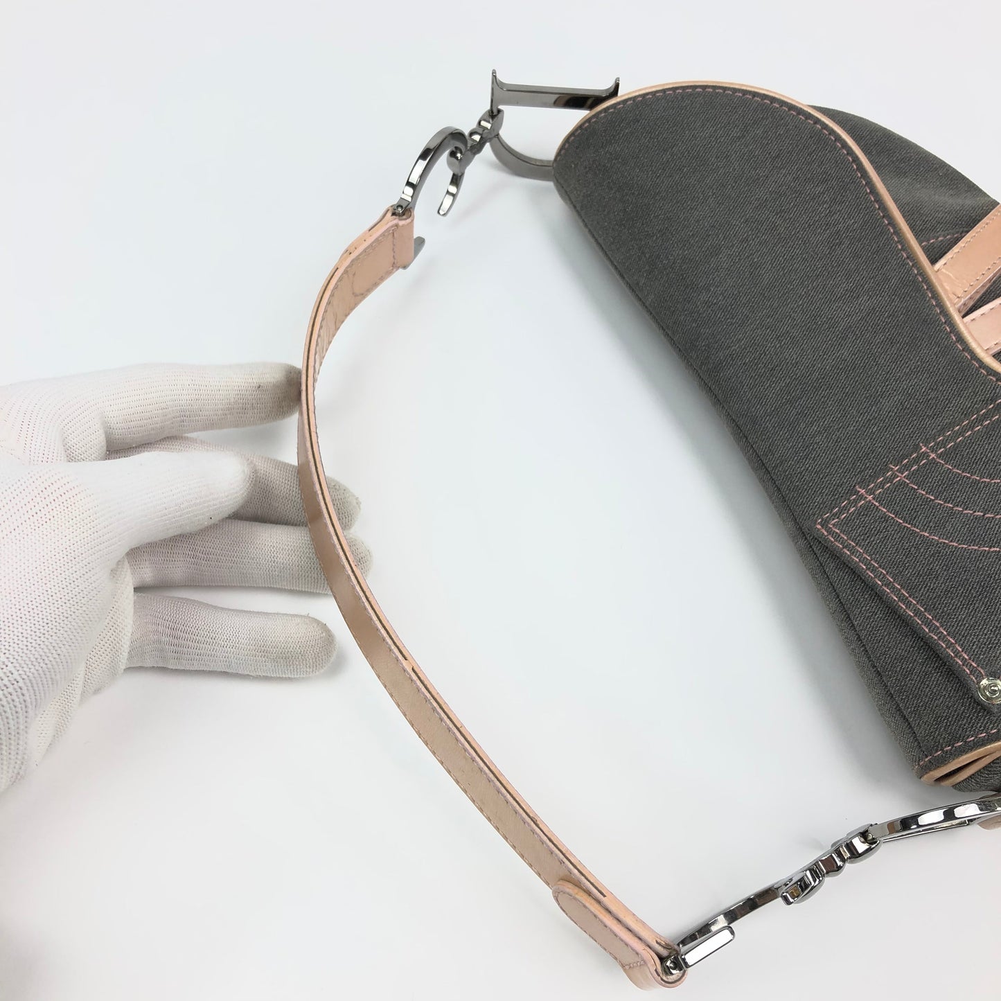 CHRISTIAN DIOR DENIM SADDLE BAG