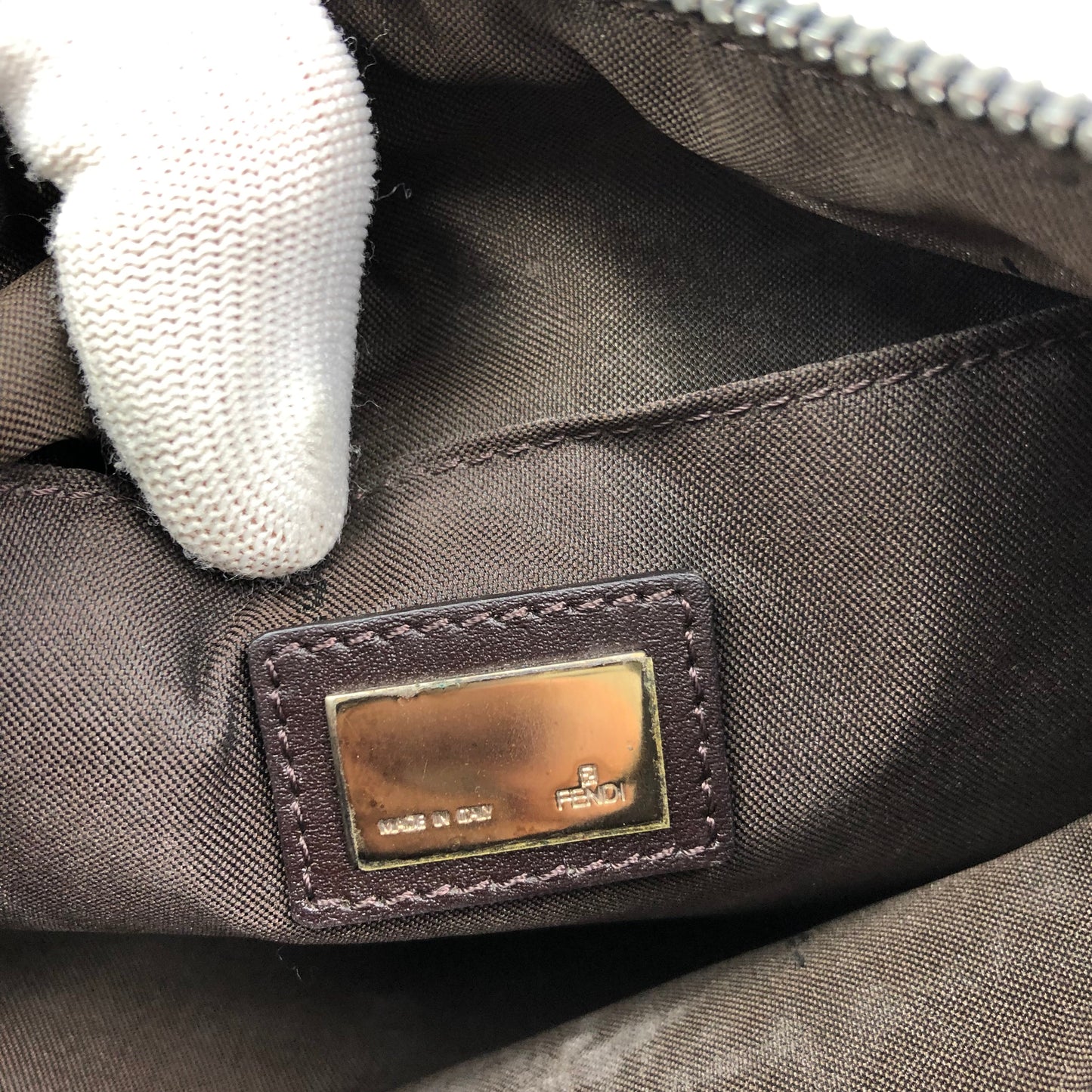 FENDI ZUCCA DENIM SHOULDER BAG