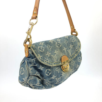 LOUIS VUITTON DENIM PLEATY SHOULDER BAG