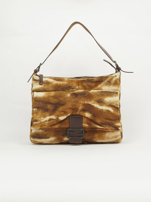 FENDI CALF HAIR MAMA BAGUETTE BAG