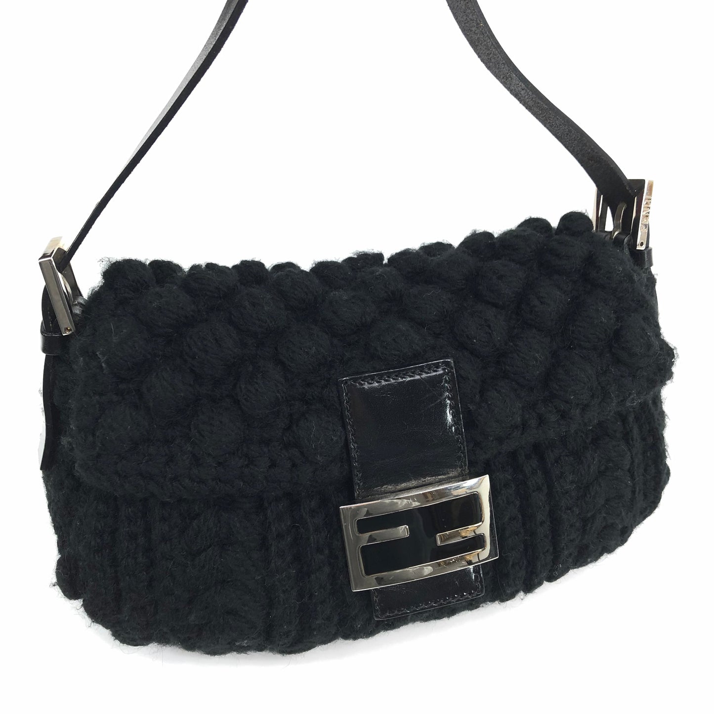 FENDI CASHMERE WOOL BAGUETTE SHOULDER BAG