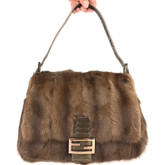 FENDI MINK FUR MAMA BAGUETTE BAG