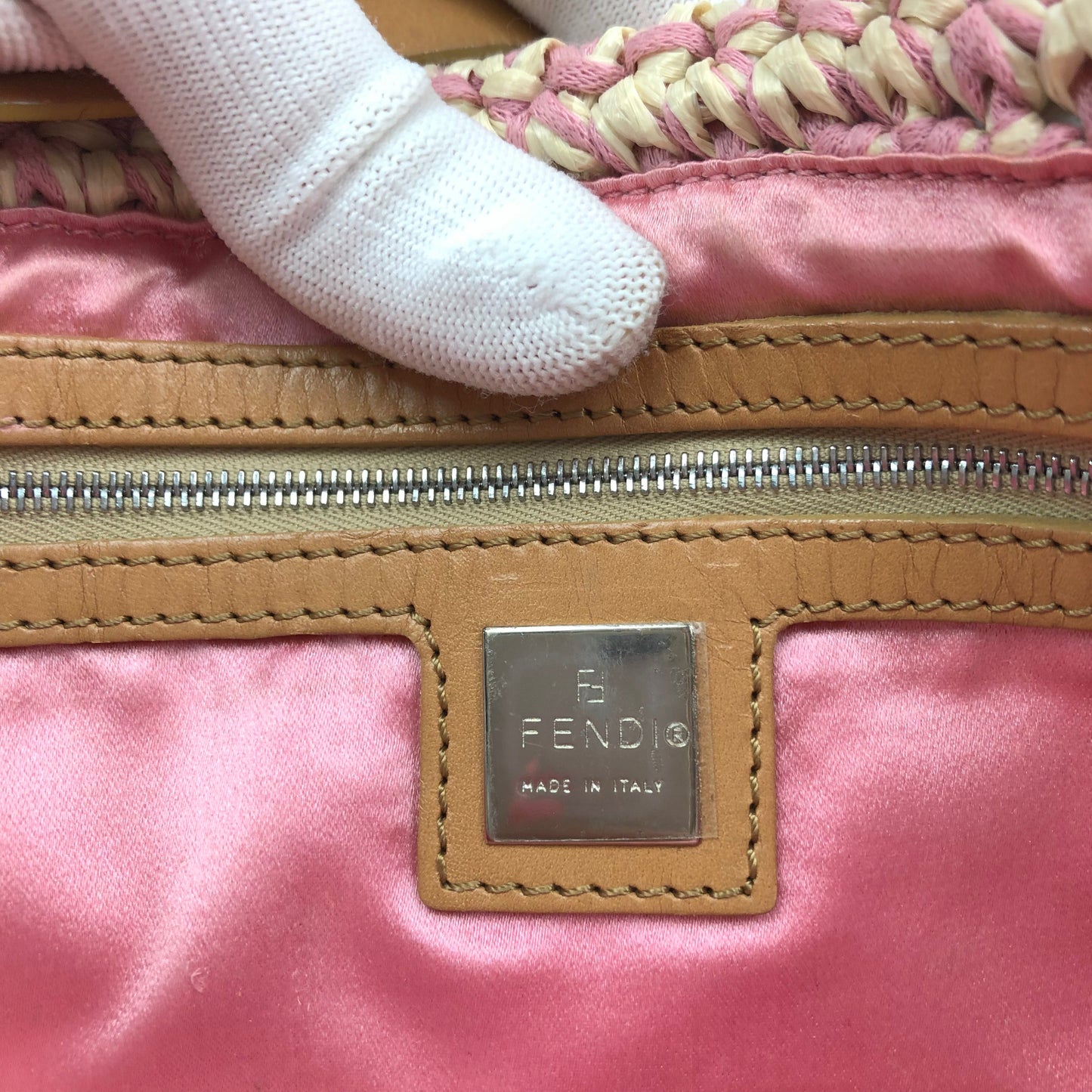 FENDI CROCHET BAGUETTE SHOULDER BAG