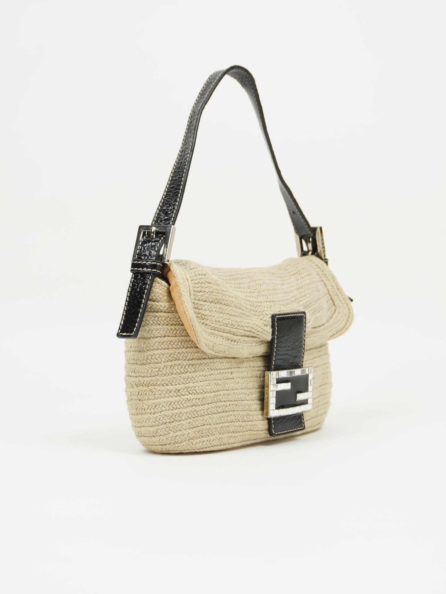 FENDI CROCHET BAGUETTE WITH DIAMANTÉ BUCKLE