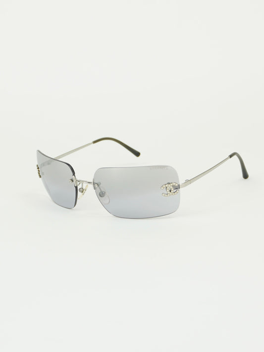 CHANEL RIMLESS RHINESTONE SUNGLASSES