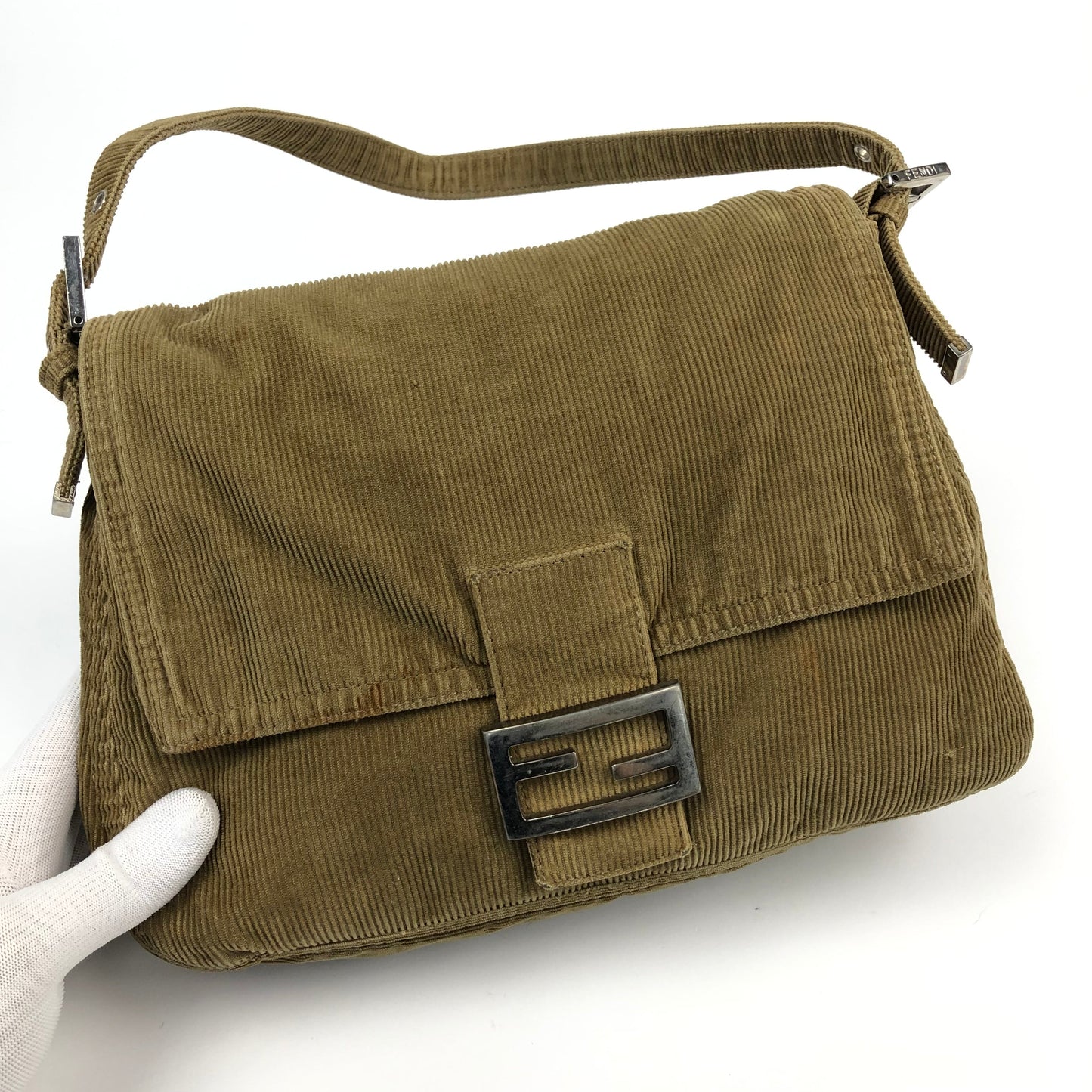 FENDI CORDUROY SHOULDER BAG