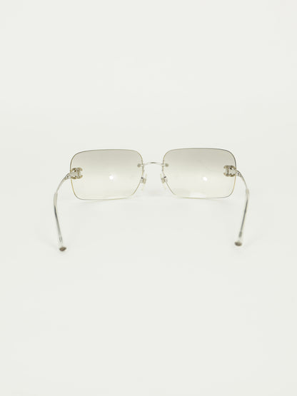 CHANEL RIMLESS RHINESTONE SUNGLASSES