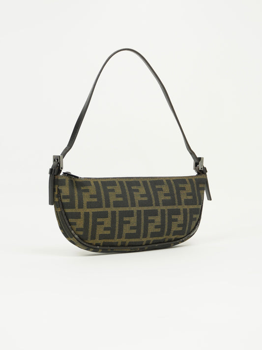 FENDI ZUCCA CRESCENT SHOULDER BAG