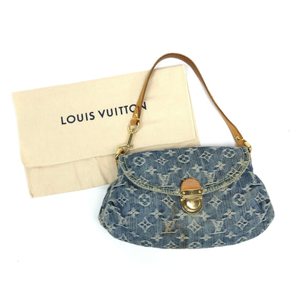 LOUIS VUITTON DENIM PLEATY SHOULDER BAG