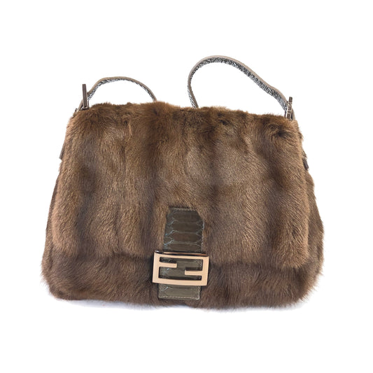 FENDI MINK FUR MAMA BAGUETTE BAG