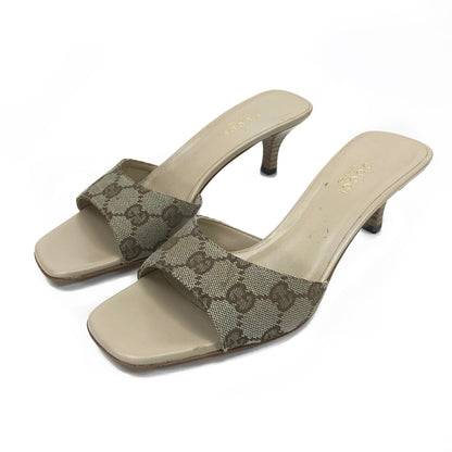 GUCCI MONOGRAM MULE HEELS