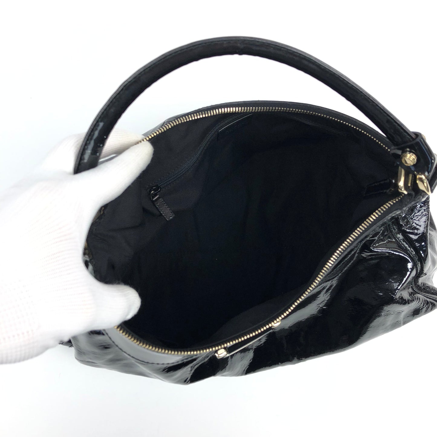 GUCCI MONOGRAM LEATHER ABBEY BAG