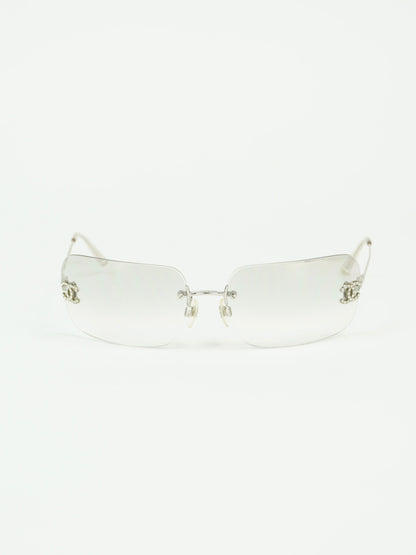 CHANEL RIMLESS RHINESTONE SUNGLASSES