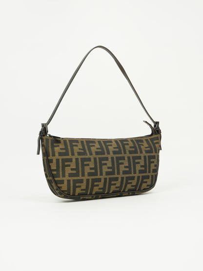 FENDI ZUCCA CRESCENT SHOULDER BAG