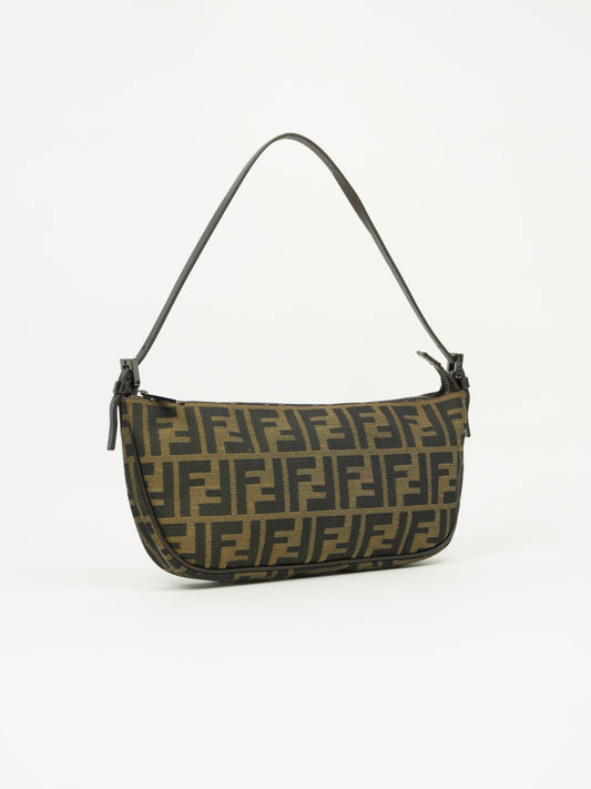 FENDI ZUCCA CRESCENT SHOULDER BAG