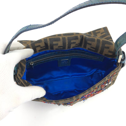 FENDI ZUCCA BEADED BAGUETTE BAG