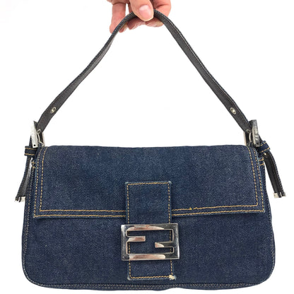 FENDI DENIM BAGUETTE BAG