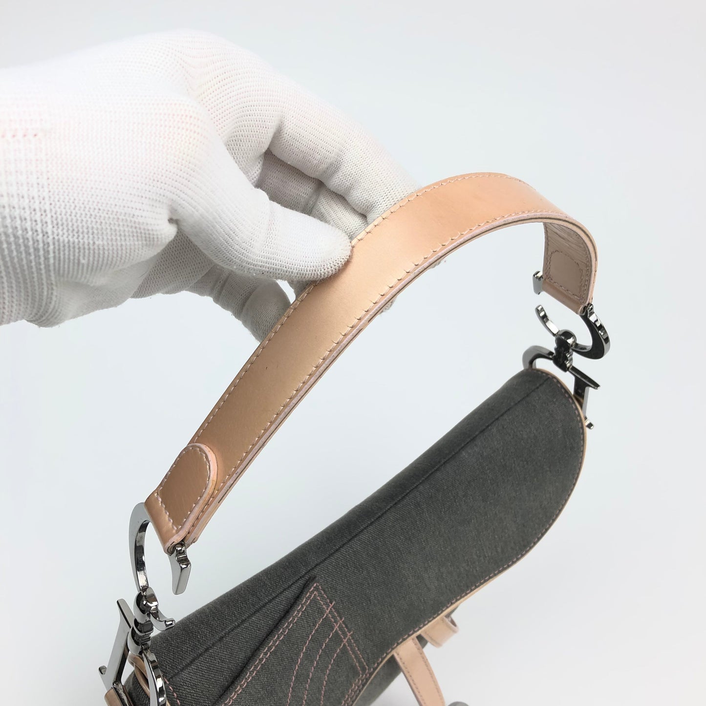 CHRISTIAN DIOR DENIM SADDLE BAG