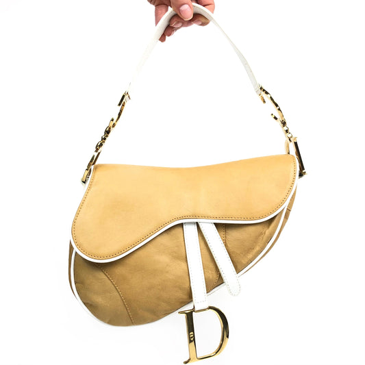 CHRISTIAN DIOR LEATHER SADDLE BAG