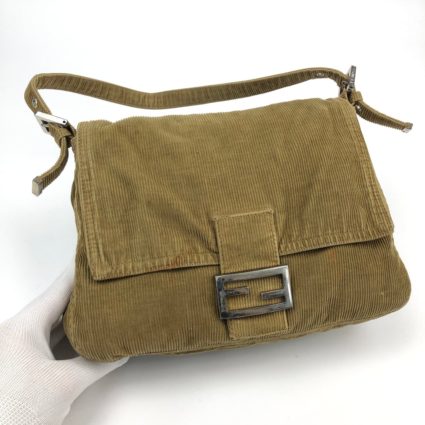 FENDI CORDUROY SHOULDER BAG