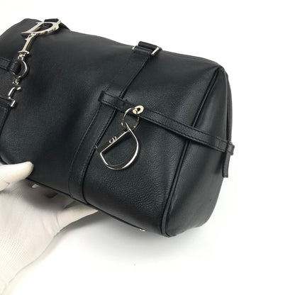 CHRISTIAN DIOR LEATHER BAG WITH SILVER HARDWARE