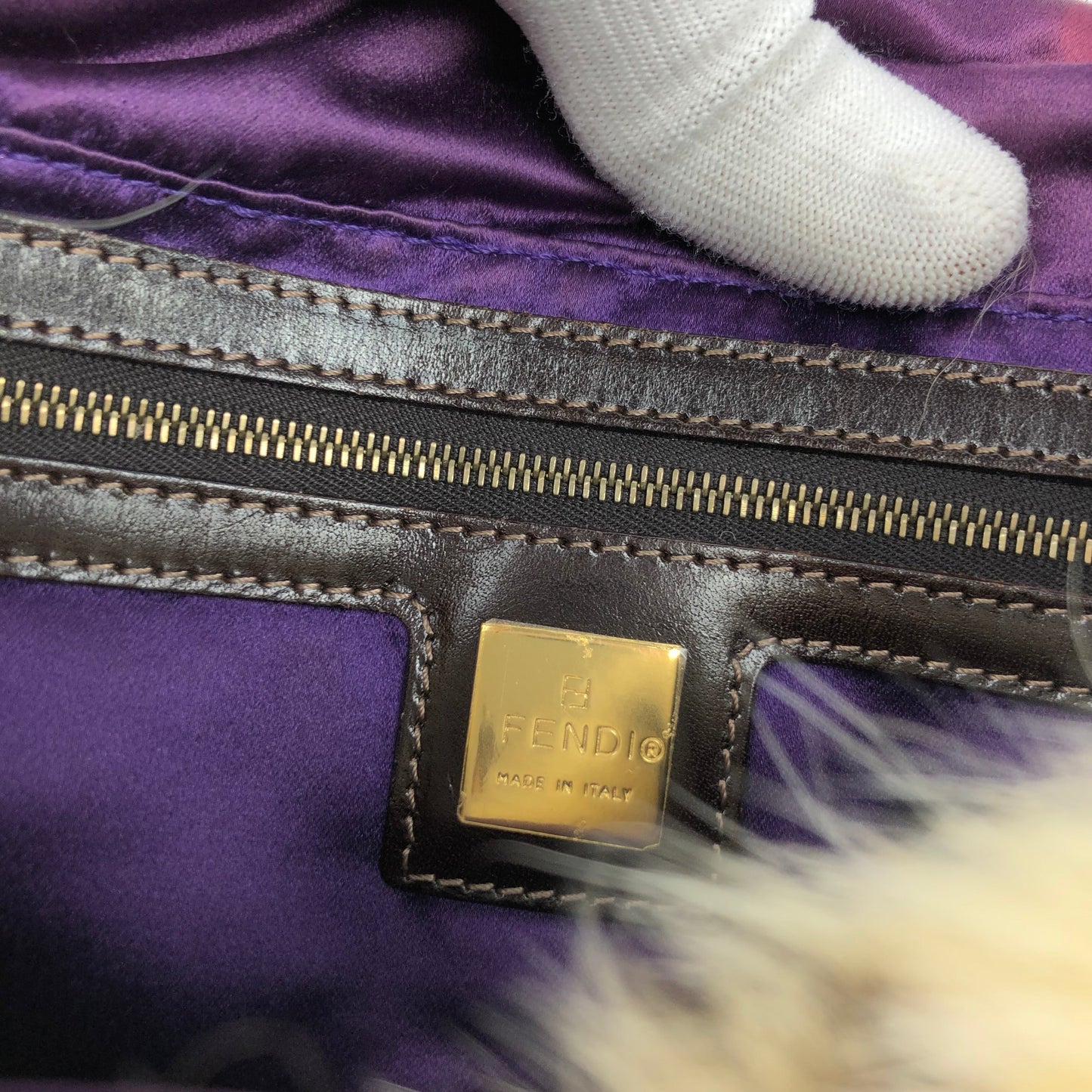 FENDI FUR MAMA BAGUETTE BAG