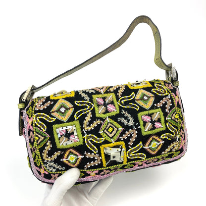 FENDI BEADED BAGUETTE SHOULDER BAG