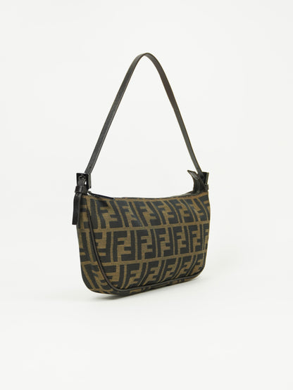 FENDI ZUCCA CRESCENT SHOULDER BAG