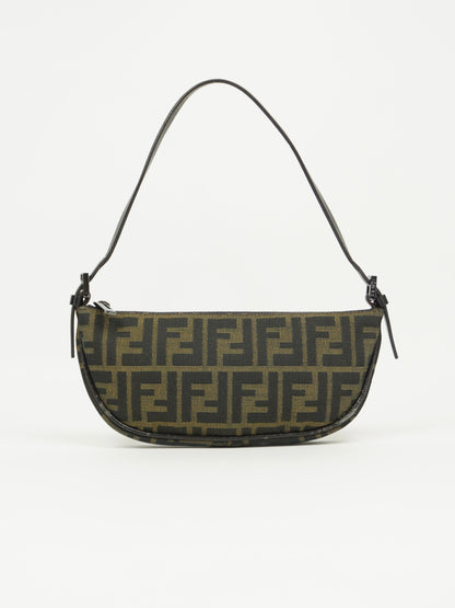 FENDI ZUCCA CRESCENT SHOULDER BAG