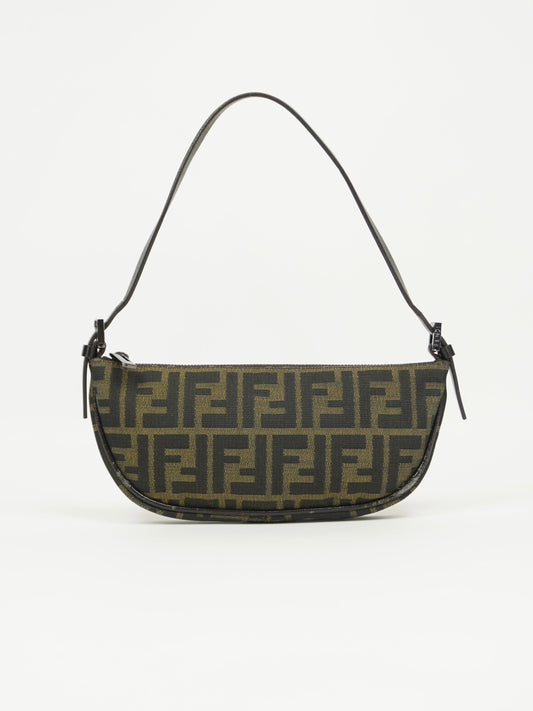 FENDI ZUCCA CRESCENT SHOULDER BAG