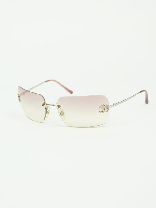 CHANEL RIMLESS RHINESTONE SUNGLASSES