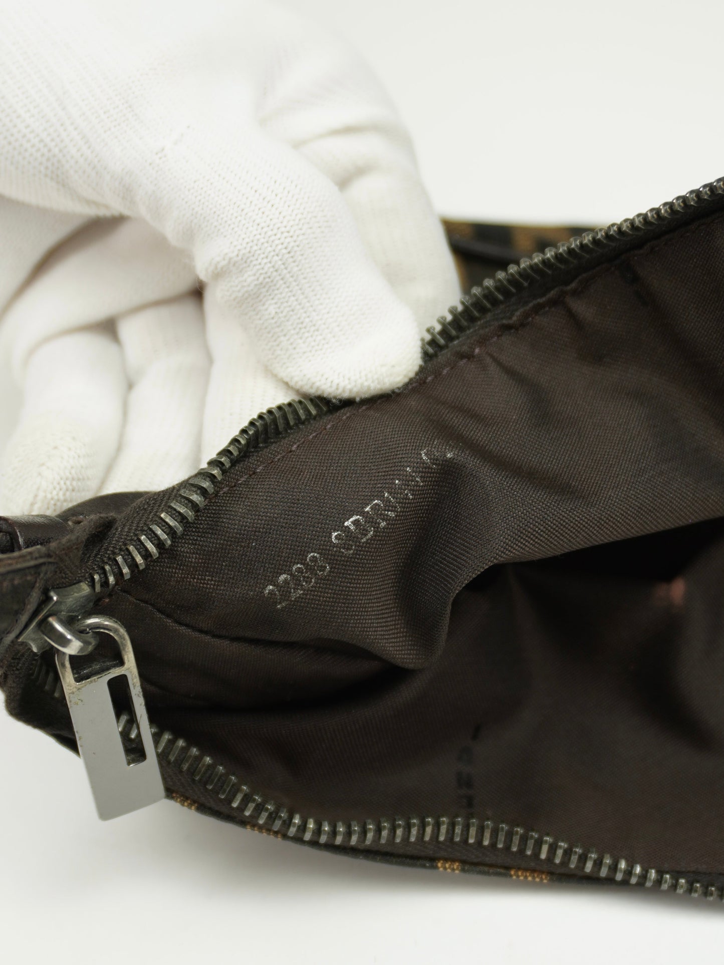 FENDI ZUCCA CRESCENT SHOULDER BAG