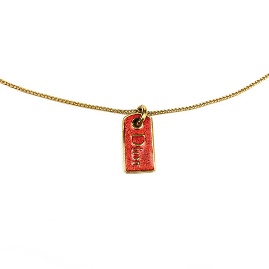 CHRISTIAN DIOR TAG NECKLACE