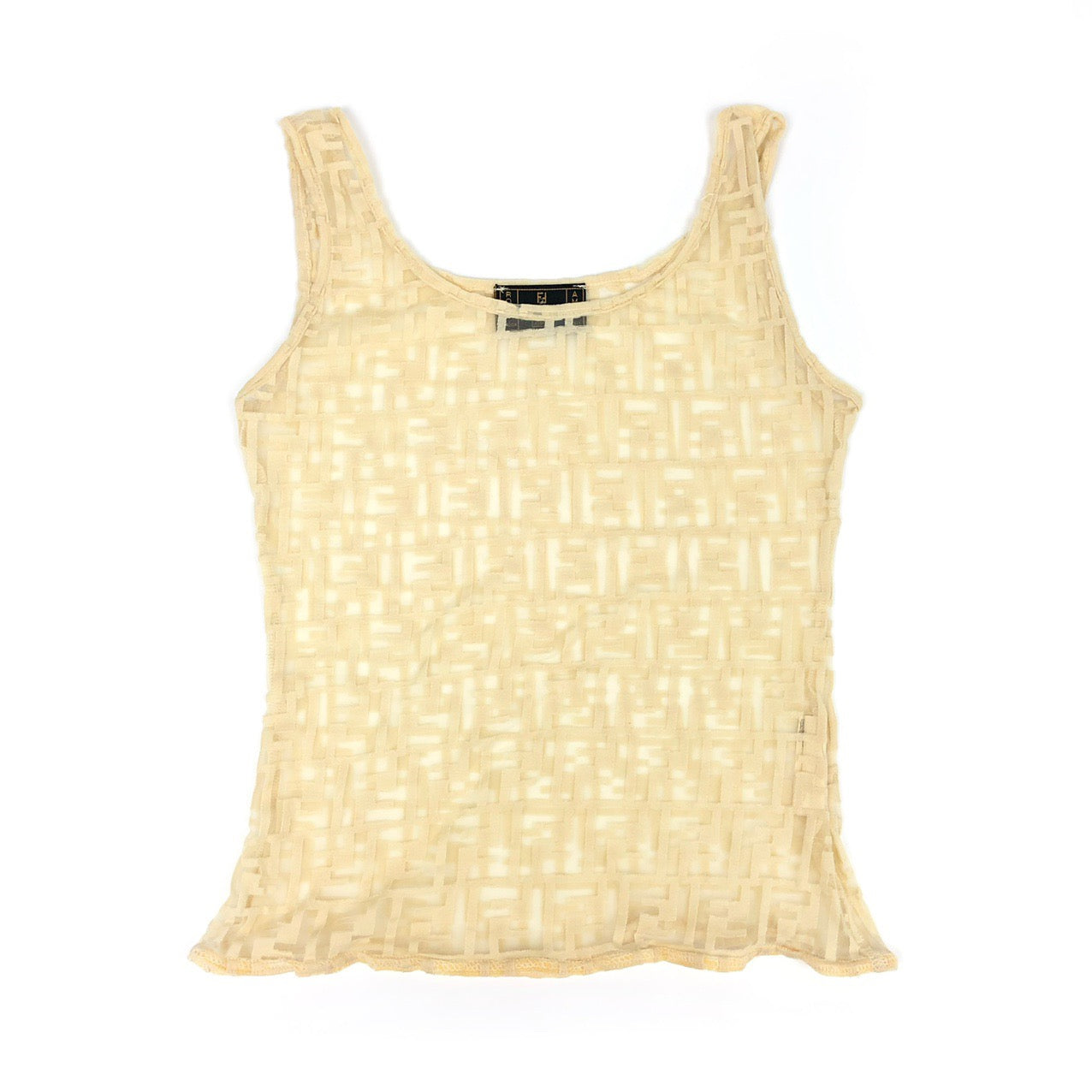 FENDI SHEER ZUCCA CAMI TOP