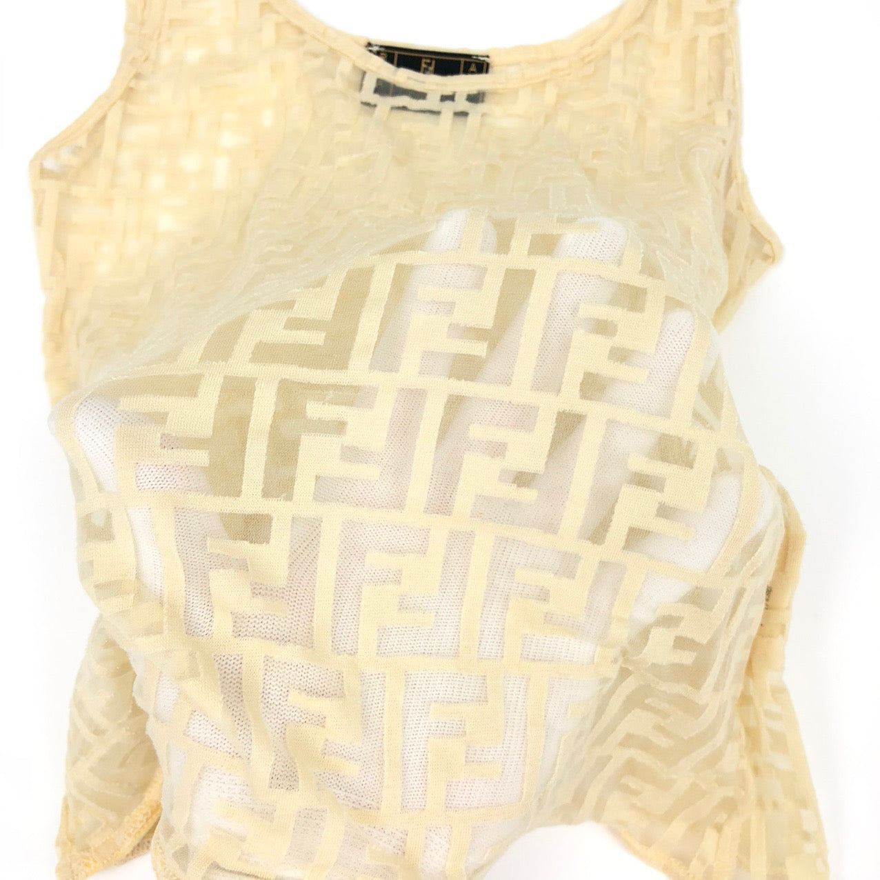 FENDI SHEER ZUCCA CAMI TOP