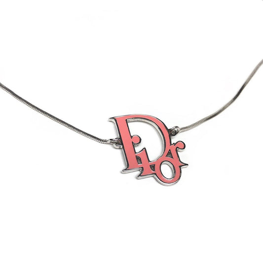 CHRISTIAN DIOR MONOGRAM ENAMEL NECKLACE
