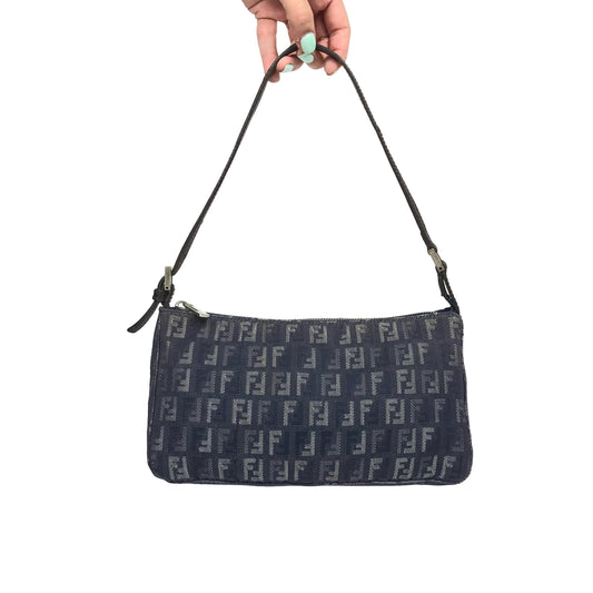 FENDI ZUCCA DENIM SHOULDER BAG