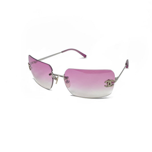 CHANEL PINK GRADIENT RIMLESS SUNGLASSES