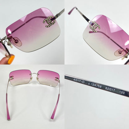 CHANEL PINK GRADIENT RIMLESS SUNGLASSES