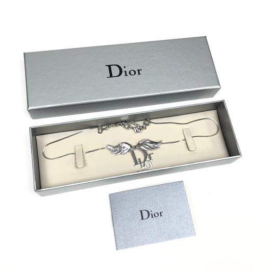 CHRISTIAN DIOR MONOGRAM WINGED NECKLACE
