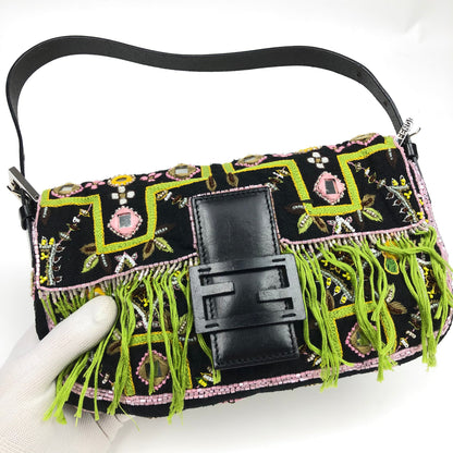 FENDI BEADED BAGUETTE SHOULDER BAG