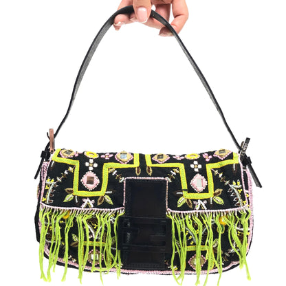 FENDI BEADED BAGUETTE SHOULDER BAG